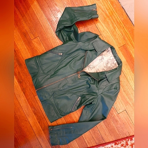 Source Unknown Jackets & Blazers - Green leather jacket